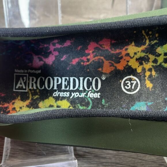 A’Rcopedico Lolita Women's Sz 6.5/EU 37 Green Stretchy Slip On Ballet Flats - Picture 11 of 13